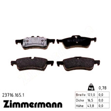 Задние тормозные колодки 237161651 Otto Zimmermann