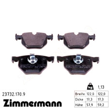 Задние тормозные колодки 237321709 Otto Zimmermann
