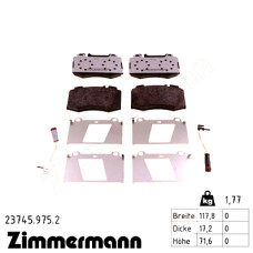 Передние тормозные колодки 237459752 Otto Zimmermann rd:z