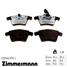 Передние тормозные колодки 237469751 Otto Zimmermann rd:z