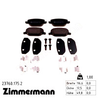 Задние тормозные колодки 237601752 Otto Zimmermann