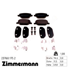 Задние тормозные колодки 237601752 Otto Zimmermann