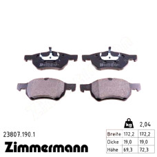Передние тормозные колодки 238071901 Otto Zimmermann