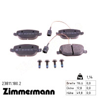 23811.180.2 Zimmermann Задние тормозные колодки на ALFA ROMEO GIULIETTA (940_) с двигателем 2.0 JTDM (940.FYC1A, 940.FXQ1A)