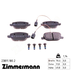 Задние тормозные колодки 238111802 Otto Zimmermann