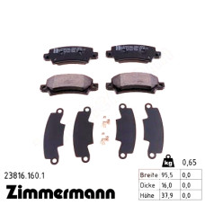 Задние тормозные колодки 238161601 Otto Zimmermann