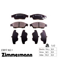 Передние тормозные колодки 238171651 Otto Zimmermann