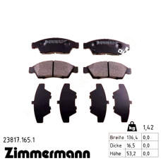 Передние тормозные колодки 238171651 Otto Zimmermann