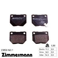Задние тормозные колодки 238501601 Otto Zimmermann