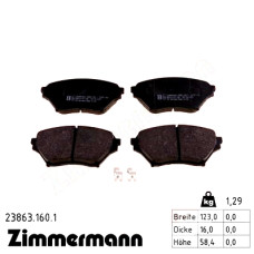 Передние тормозные колодки 238631601 Otto Zimmermann