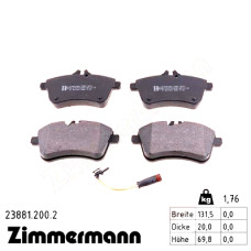 Передние тормозные колодки 238812002 Otto Zimmermann