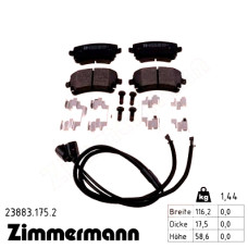 Задние тормозные колодки 238831752 Otto Zimmermann