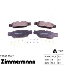 Передние тормозные колодки 239081802 Otto Zimmermann