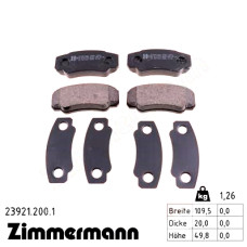 Задние тормозные колодки 239212001 Otto Zimmermann