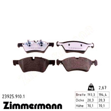 Передние тормозные колодки 239259101 Otto Zimmermann rd:z