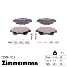 Передние тормозные колодки 239301802 Otto Zimmermann