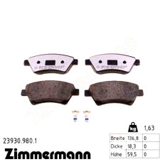 Передние тормозные колодки 239309801 Otto Zimmermann rd:z