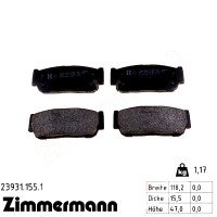 Задні гальмівні колодки 239311551 Otto Zimmermann