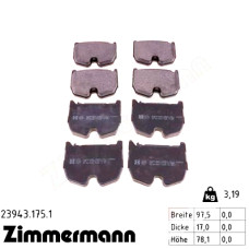Передние тормозные колодки 239431751 Otto Zimmermann