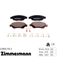 Передние тормозные колодки 239591752 Otto Zimmermann