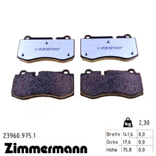 Передние тормозные колодки 239609751 Otto Zimmermann rd:z
