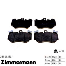 Передние тормозные колодки 239611701 Otto Zimmermann