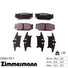 Передние тормозные колодки 239631551 Otto Zimmermann