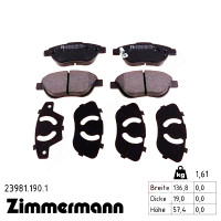 Передние тормозные колодки 239811901 Otto Zimmermann
