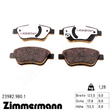 Передние тормозные колодки 239829801 Otto Zimmermann rd:z