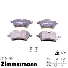 Передні гальмівні колодки 239841801 Otto Zimmermann