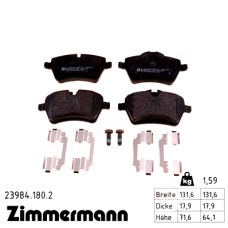 Передние тормозные колодки 239841802 Otto Zimmermann