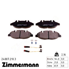 Передние тормозные колодки 240072103 Otto Zimmermann