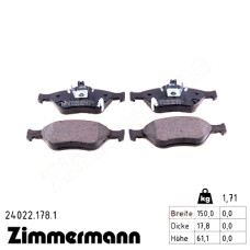 Передние тормозные колодки 240221781 Otto Zimmermann