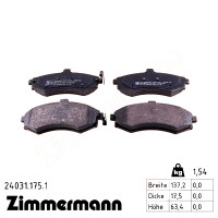 24031.175.1 Zimmermann Передние тормозные колодки на HYUNDAI MATRIX (FC) с двигателем 1.5 CRDi VGT