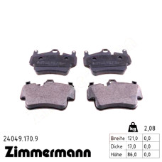 Задние тормозные колодки 240491709 Otto Zimmermann