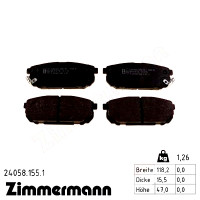 Задні гальмівні колодки 240581551 Otto Zimmermann