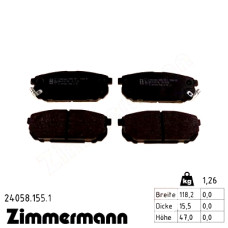 Задние тормозные колодки 240581551 Otto Zimmermann
