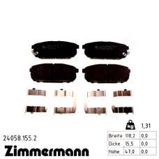 Задние тормозные колодки 240581552 Otto Zimmermann