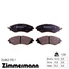 Передние тормозные колодки 240621701 Otto Zimmermann