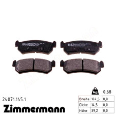 Задние тормозные колодки 240711451 Otto Zimmermann
