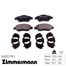 Передние тормозные колодки 240721751 Otto Zimmermann