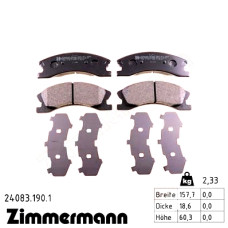 Передние тормозные колодки 240831901 Otto Zimmermann