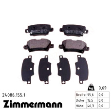 Задние тормозные колодки 240861551 Otto Zimmermann