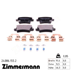 Задние тормозные колодки 240861552 Otto Zimmermann