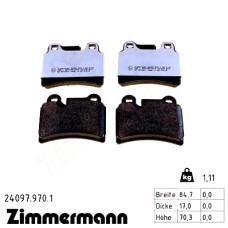 Задние тормозные колодки 240979701 Otto Zimmermann rd:z
