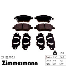 Передние тормозные колодки 241221901 Otto Zimmermann