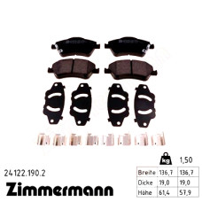 Передние тормозные колодки 241221902 Otto Zimmermann