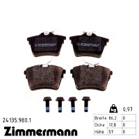 Задние тормозные колодки 241359801 Otto Zimmermann rd:z