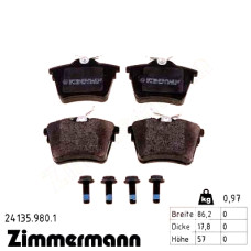 Задние тормозные колодки 241359801 Otto Zimmermann rd:z