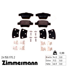 Задние тормозные колодки 241501752 Otto Zimmermann